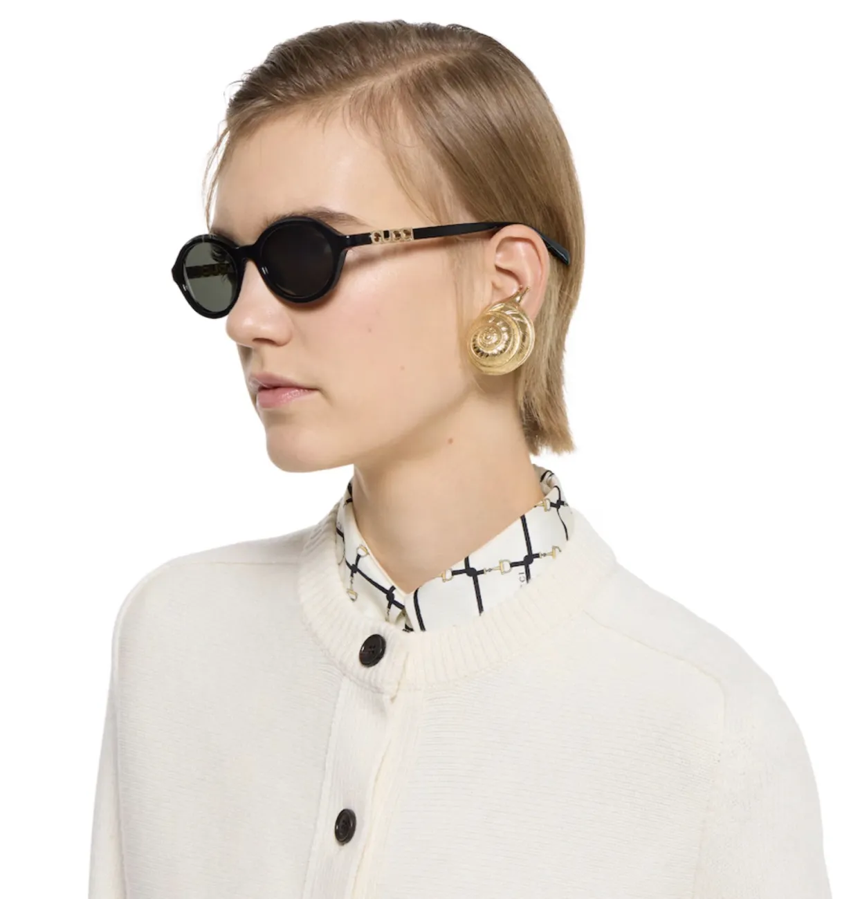 Gafas de sol Gucci redondas negras mujer