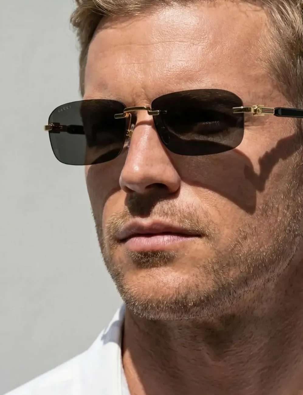 Gafas de sol Gucci rimless rectangular hombre