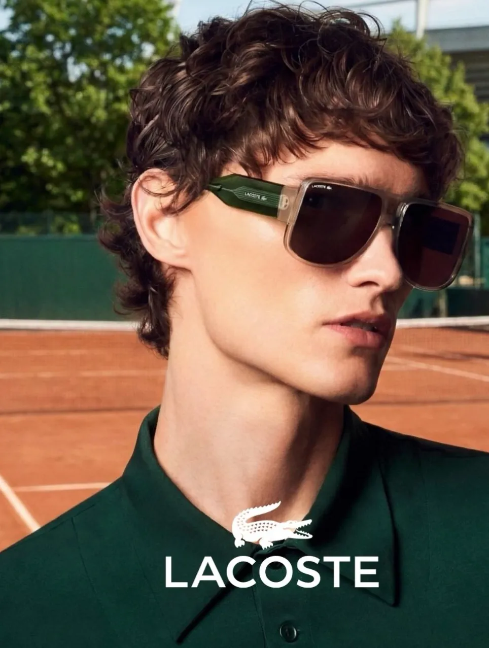Gafas de sol Lacoste oversized transparente hombre